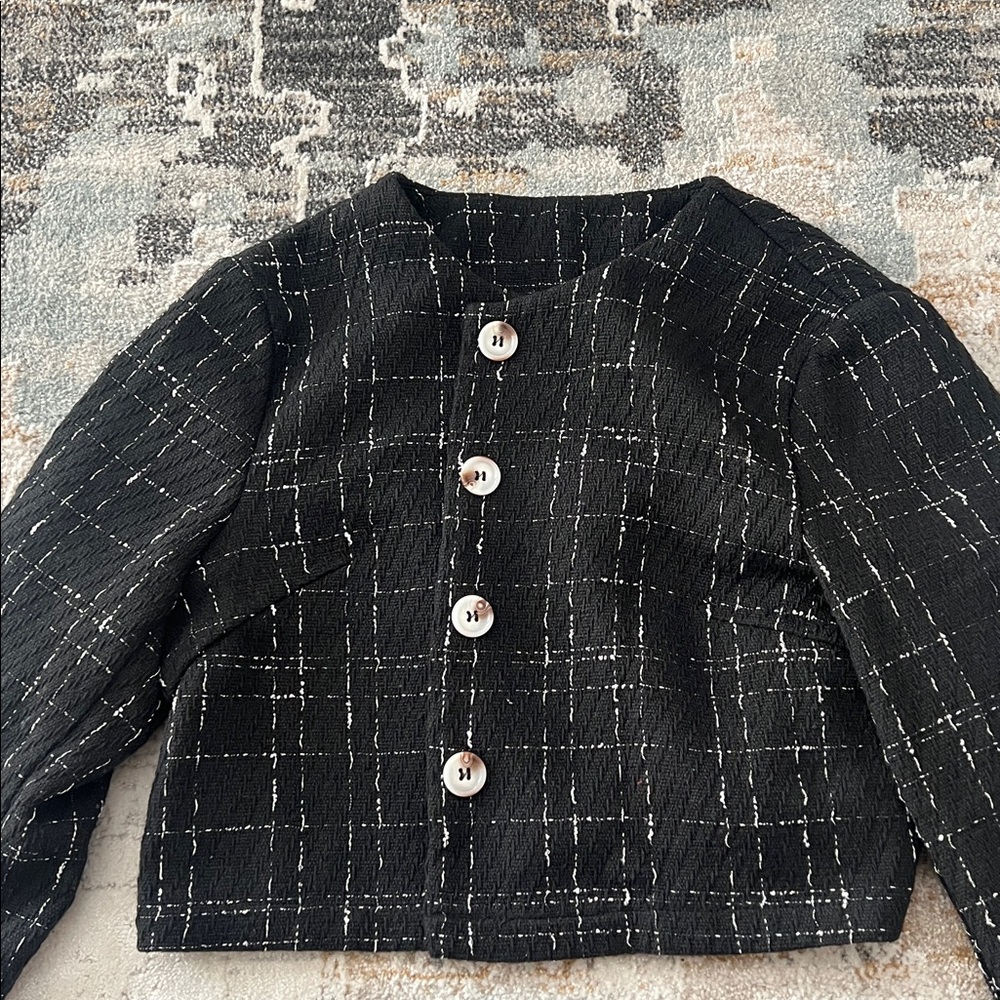 ‼️ Black and White Plaid Two-Piece Set ‼️ - Picture 2 of 5